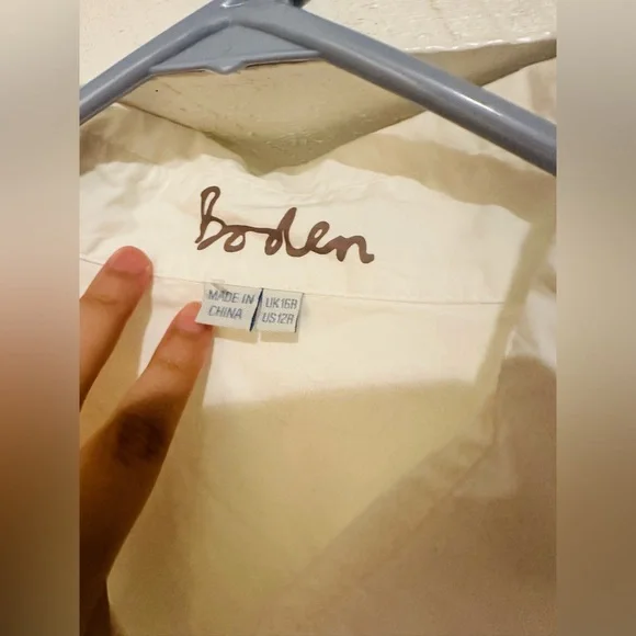 Boden $140 Size S White Eyelet Button Down | Embroidered Cutout Shirt. - Picture 7 of 9